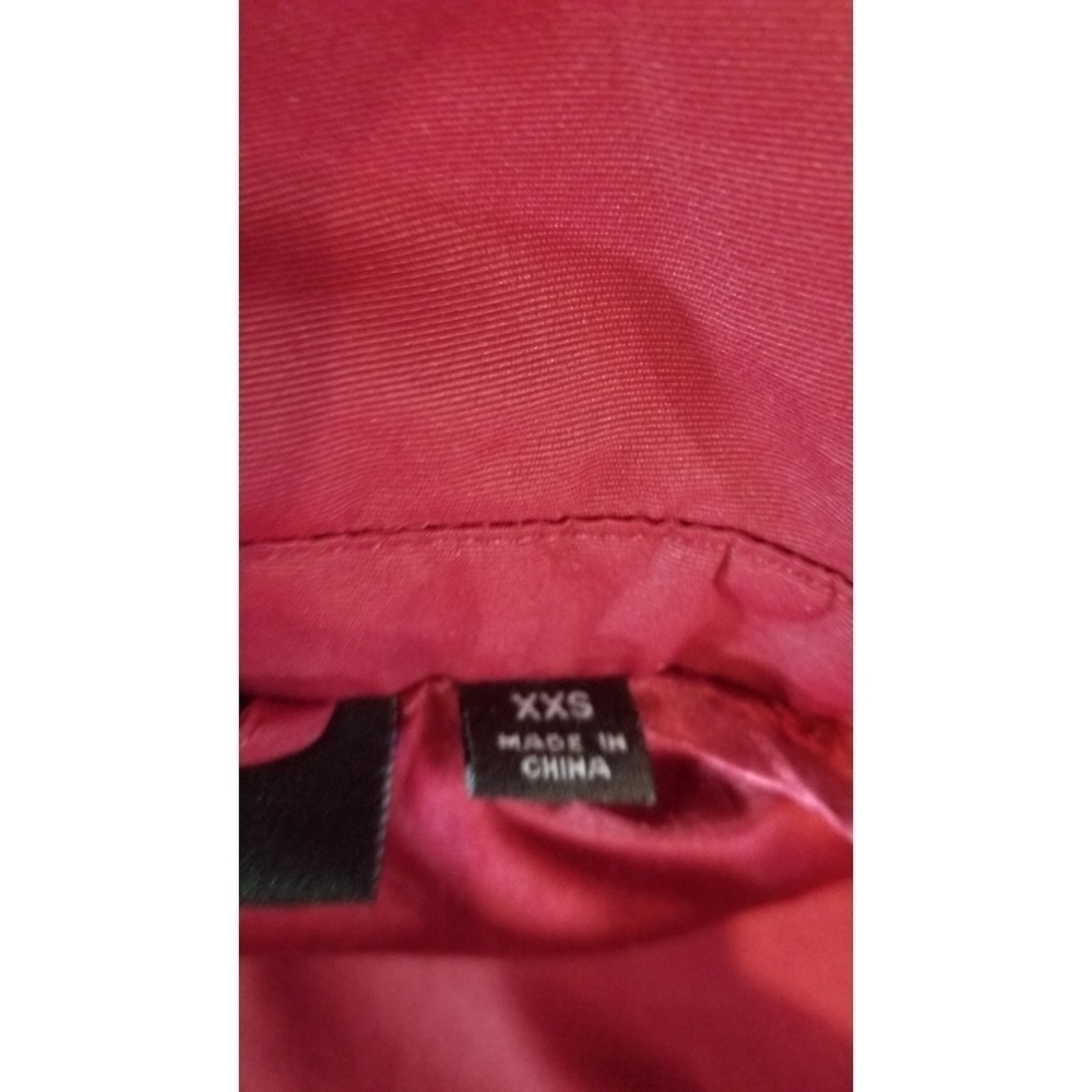 RLZ by Rachel Zoe XXS Belted Jacket Burgundy - Picture 3 of 9